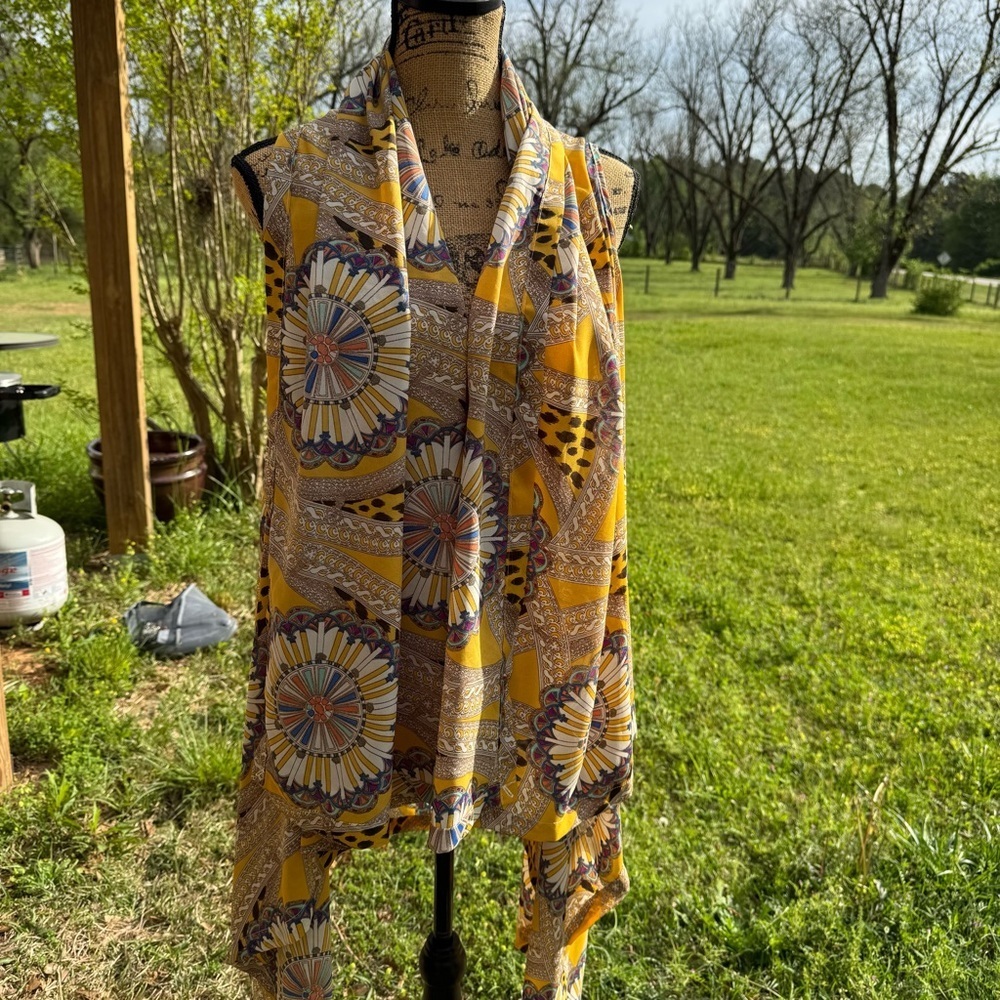 Freeway Cardigans Bohemian Mustard Patterned Size Medium - Picture 4 of 6